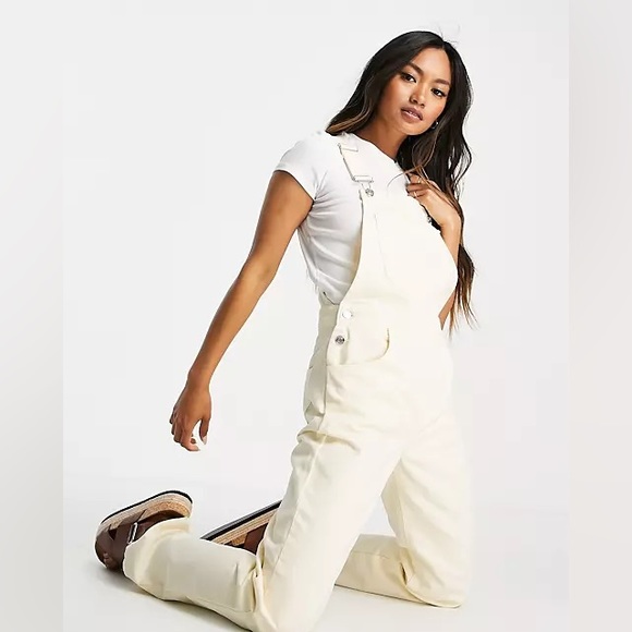 Cool Light Yellow Denim 90s Straight Leg Overall Sz 2 NEW - Picture 2 of 5